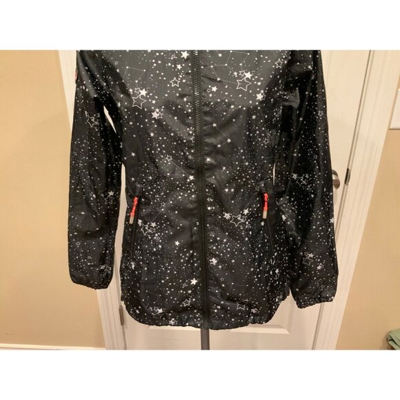 Super Dry Black Hooded Star Print Windbreaker, Lightweight Jacket, Size XS - Picture 3 of 8
